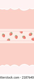 Patrones rosados de fresa, fondo de fresa rosada.