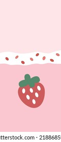 Strawberry Pattern, Red seamless strawberry, Strawberry pink Background, Strawberry Wallpaper Love Cards Vector Stock Vector Illustration.