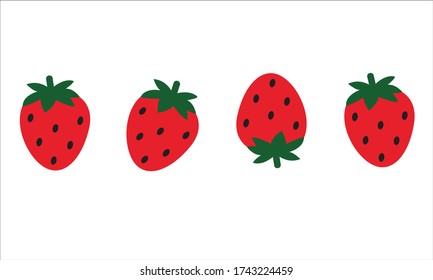 Strawberry Pattern, Red seamless strawberry, Strawberry white Background, Strawberry Wallpaper Love Cards Vector Stock Vector Illustration.