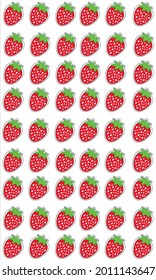 Strawberry Pattern, Red seamless strawberry, Strawberry white Background, Strawberry Wallpaper Love Cards Vector Stock Vector Illustration.