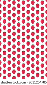 Strawberry Pattern, Red seamless strawberry, Strawberry white Background, Strawberry Wallpaper Love Cards Vector Stock Vector Illustration.