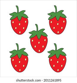 Strawberry Pattern, Red seamless strawberry, Strawberry white Background, Strawberry Wallpaper Love Cards Vector Stock Vector Illustration.