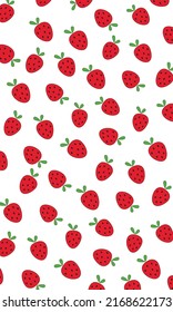 Strawberry Pattern, Red seamless strawberry, Strawberry white Background, Strawberry Wallpaper Love Cards Vector Stock Vector Illustration.