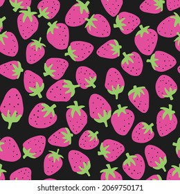 Strawberry pattern seamless design small fruit