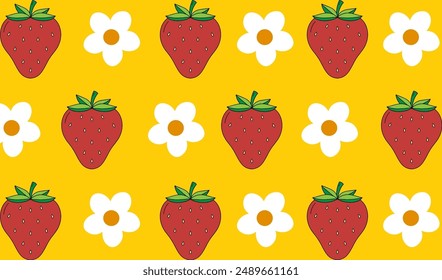 Strawberry pattern seamless with eps format file.