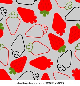 Strawberry pattern seamless. Fresh juicy berry background. Summer texture