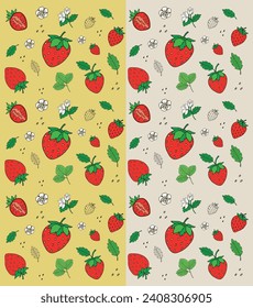 Strawberry pattern, seamless, vector illustration