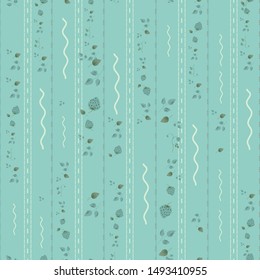 strawberry pattern with stripes and leaves