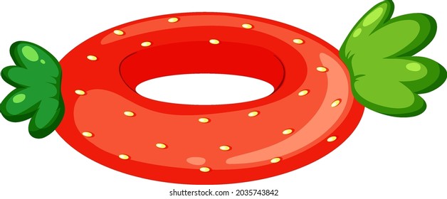 Strawberry pattern swimming ring isolated illustration