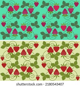 Strawberry pattern in two color options