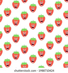 Strawberry pattern. Vector image of food. Scalable, seamless pattern. Print template for packaging, paper, textiles.