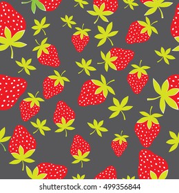 strawberry pattern vector seamless fresh berry background