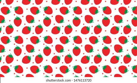 Strawberry pattern wallpaper. Strawberry on white background. Strawberry vector.