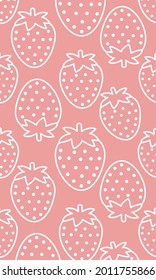 Patrones rosados de fresa, Ilustración vectorial de stock.