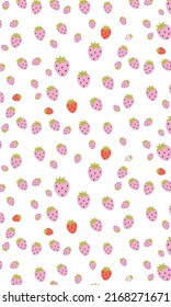 Strawberry Patterns, Pink and Orange seamless strawberry, Strawberry white Background, Strawberry Wallpaper Love Cards Vector Stock Vector Illustration.