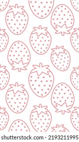 Strawberry Patterns, Pink seamless strawberry, Strawberry white Backgrounds, Strawberry Love Cards Vector Stock Vector Illustration.