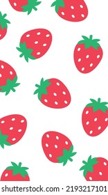 Strawberry Patterns, Pink seamless strawberry white Backgrounds, Strawberry Wallpaper Love Cards Vector Stock Vector Illustration.