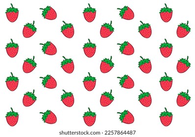 Strawberry patterns, red strawberry, strawberry background, strawberry love card vector illustration.