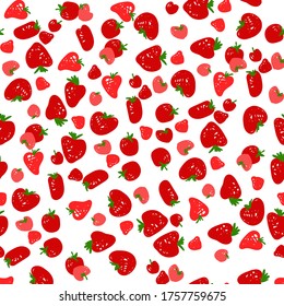 Strawberry patterns. Red strawberry. Strawberry Backgrounds. Vector Illustration.