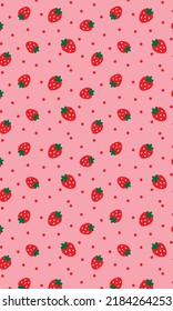 Strawberry Patterns, Red seamless strawberry, Strawberry Background, Strawberry Wallpaper Love Cards Vector Stock Vector Illustration.