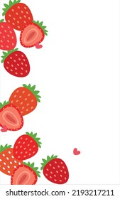 Patrones de fresa, fondo rojo blanco.