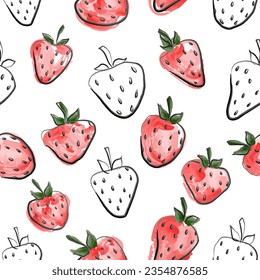 
Strawberry patterns, red strawberries, strawberry background, vector illustration