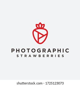 strawberry photo logo / strawberry vector