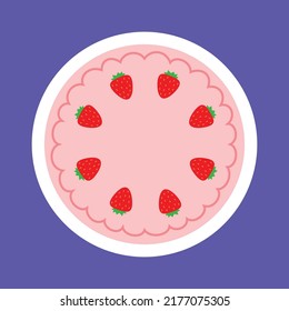 strawberry pie on a blue background