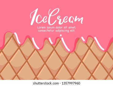 strawberry pink icecream background