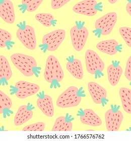 Strawberry pink seamless pattern vector design