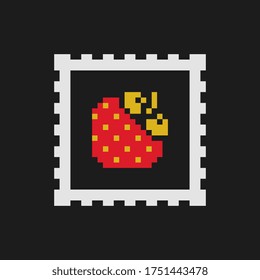 Strawberry pixel art icons set. Design for logo, sticker and mobile app. Berry isolated vector illustration.