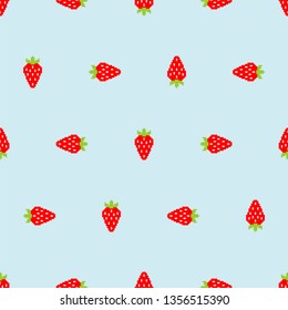 Strawberry pixel art pattern seamless. Berry background 8bit. summer texture. Vector Baby cloth Ornament 