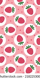 Patrones rojos de fresa, fondo de fresa rosada.