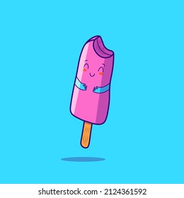Strawberry popsicle illustration, delicious for various types of use