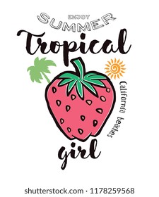 strawberry printed graphic design.