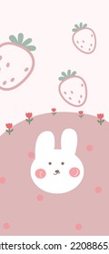 Patrones de fresa, fondo rosado de fresa roja.