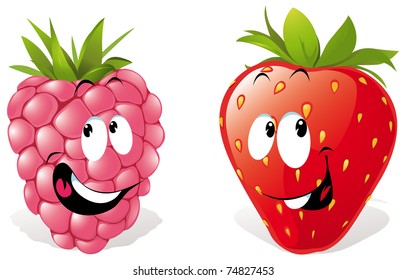 strawberry and raspberry