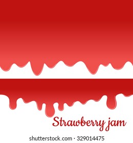 Strawberry, raspberry berries jam seamless vector. Sweet drips background.   