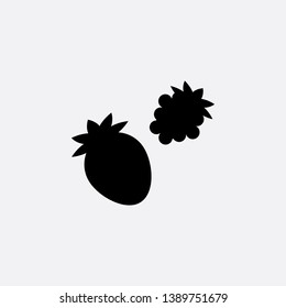 strawberry raspberry icon sign signifier vector
