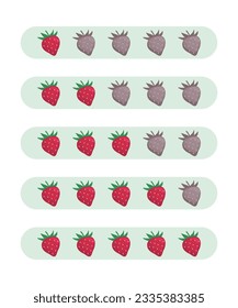 Erdbeeren-Bewertungssymbol. Feedback von Kunden für mobile Anwendungen. Vektorgrafik.