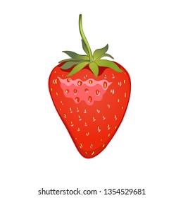 Strawberry Realistic icon vector isolated on white background