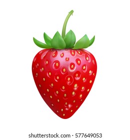 Strawberry Realistic icon vector isolated on white background