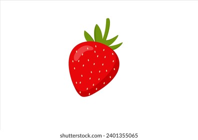 Strawberry red fruit vector illustration. isolated on white background. 