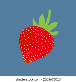 Strawberry red fruit with white background, vector graphic ilustration, for poster, megazine, art, education 