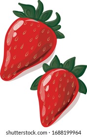 Strawberry red isolated vector art