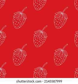 Erdbeere, rot, Muster, Umrisse, Beeren, Verpackung, tropische Silhouette, Früchte, handgezeichnet, Erdbeeren, Postkarte, Druck, organisch, süß, Nahrung, Obst, Beeren, Hintergrund, süß, frisch, saftig, gesundheitlich