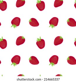 Strawberry red white textile print seamless pattern