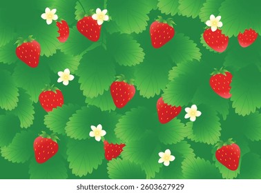 Strawberry Repeat Pattern Berry background design