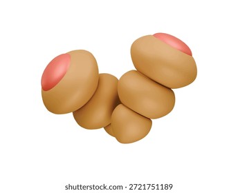 Icono de pan de fresa Roll Ilustración 3D Render