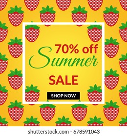 Strawberry sale banner shop design vector eps 10 design